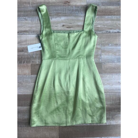 Line&Dot Satin Mini Dress Green Size S - Picture 4 of 4